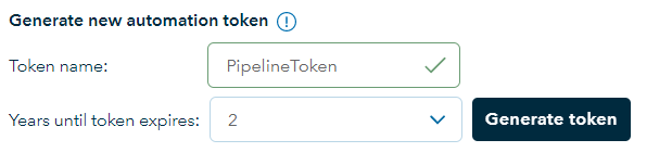 Generate an automation token in you project